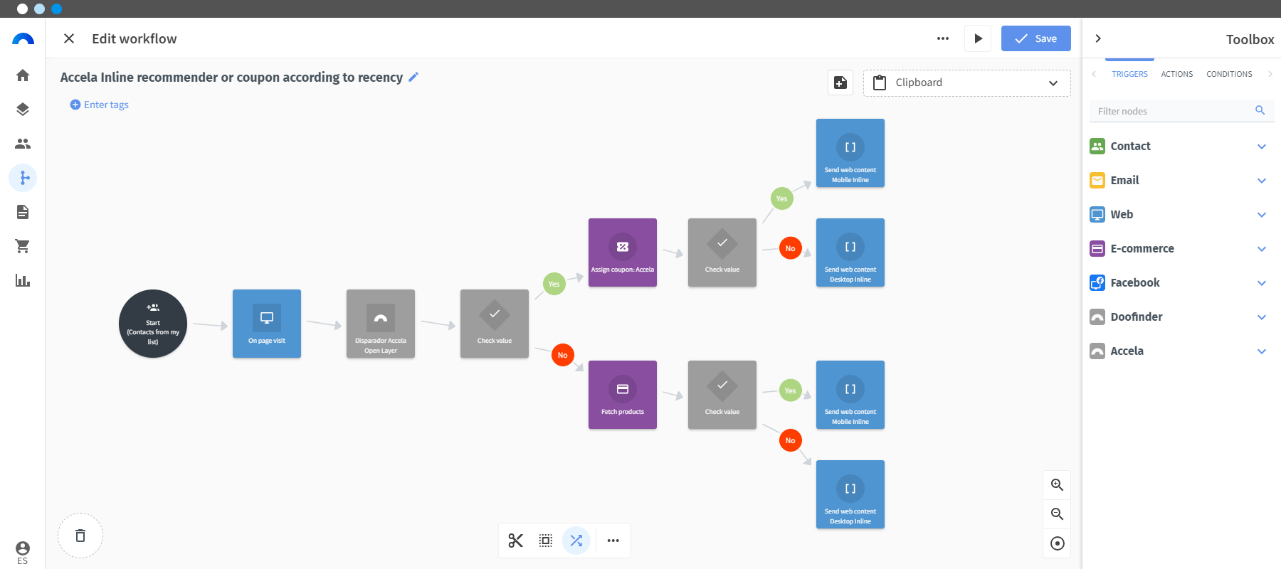 Inline recommender or coupon in Accela based on recency-min.png